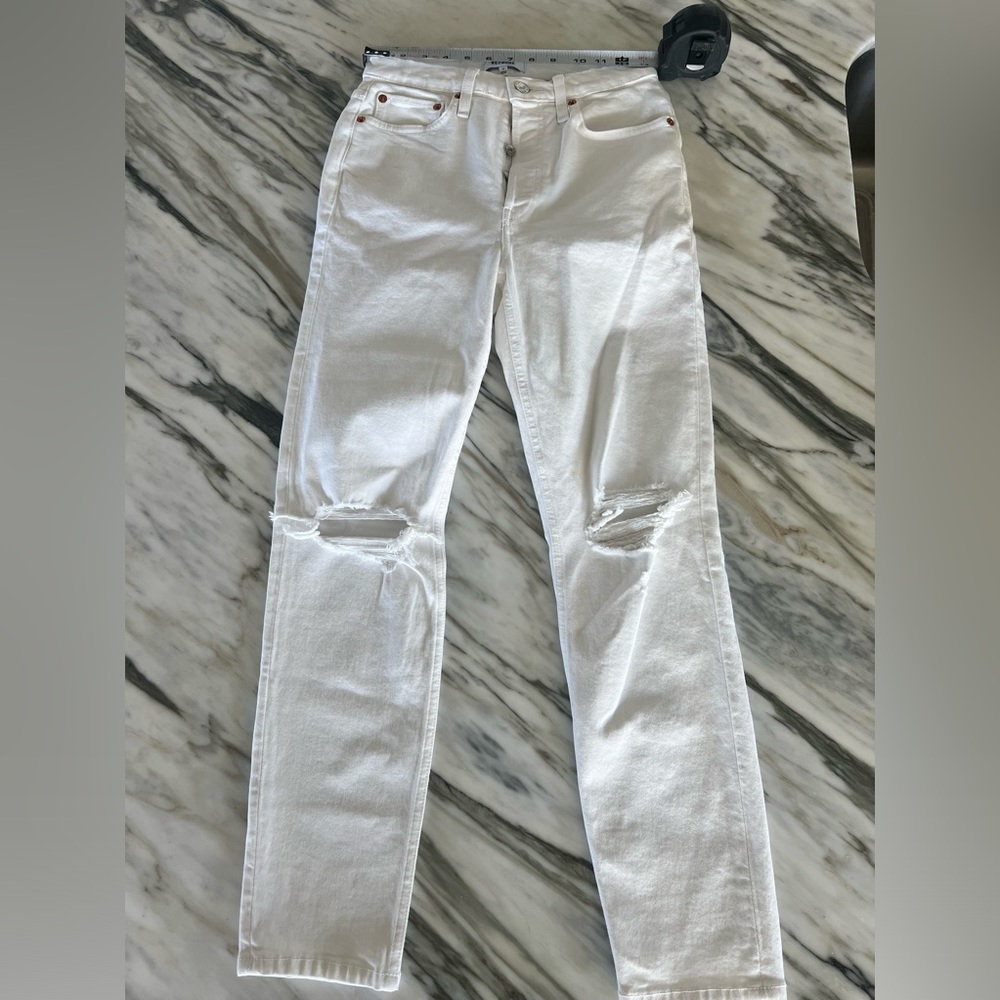 Re/Done 90’s High Rise Crop White